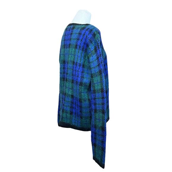 Vintage GAP Women's Sweater Size Large Winter Plaid Mohair Wool Y2K Tartan Cozy - Picture 6 of 9